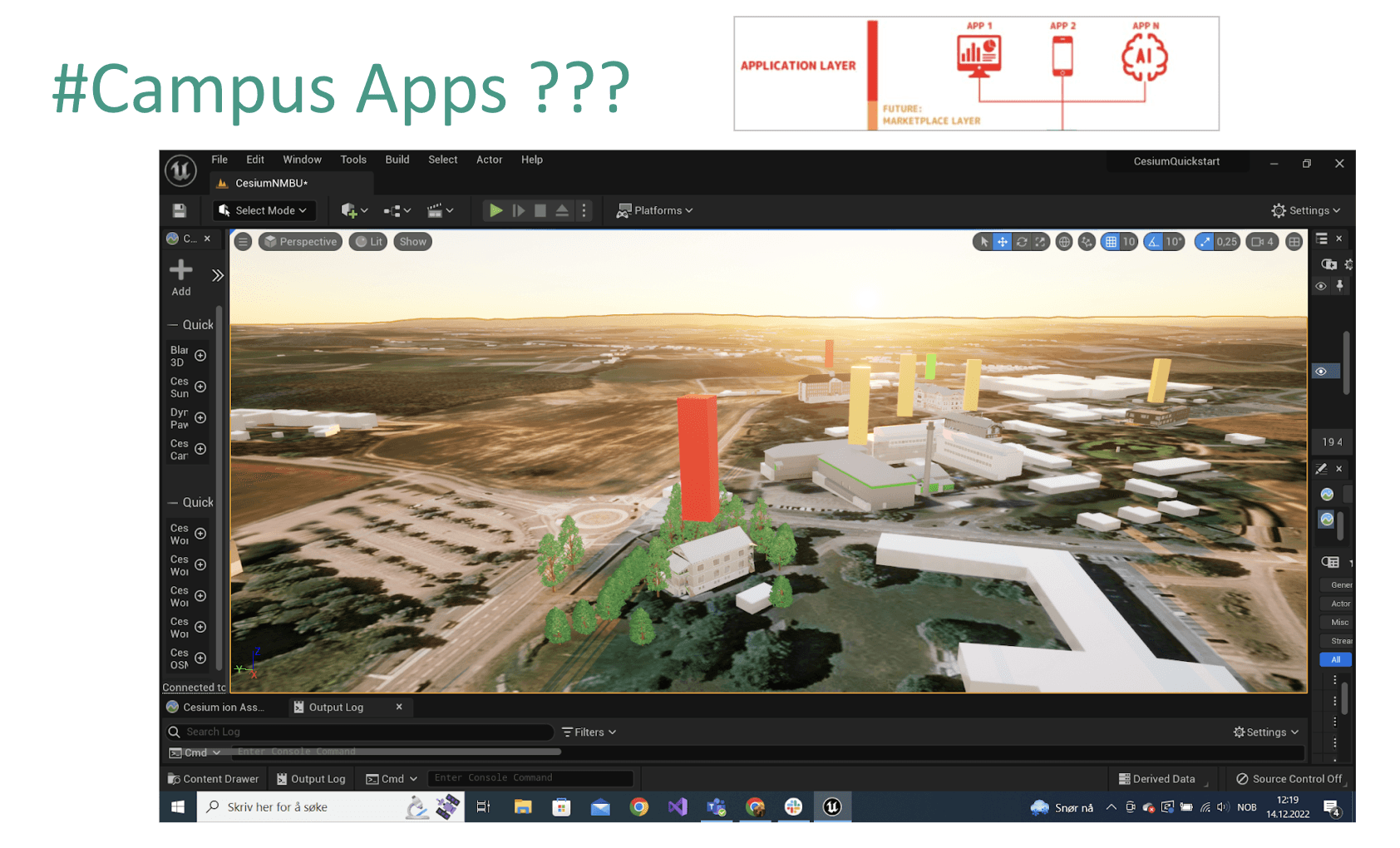 3D-visualisering av campusdata i en spillmotor